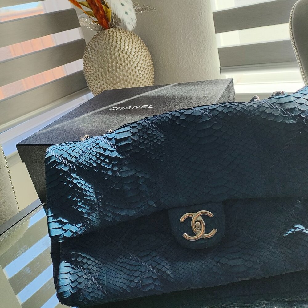 Blue Chanel Snakeskin Bag